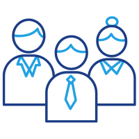 Line drawn people depicting councillors