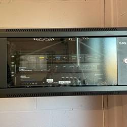 PA System equipment in a rack