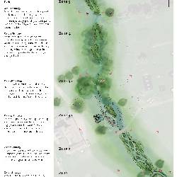 Image of proposed stream with description of zone features