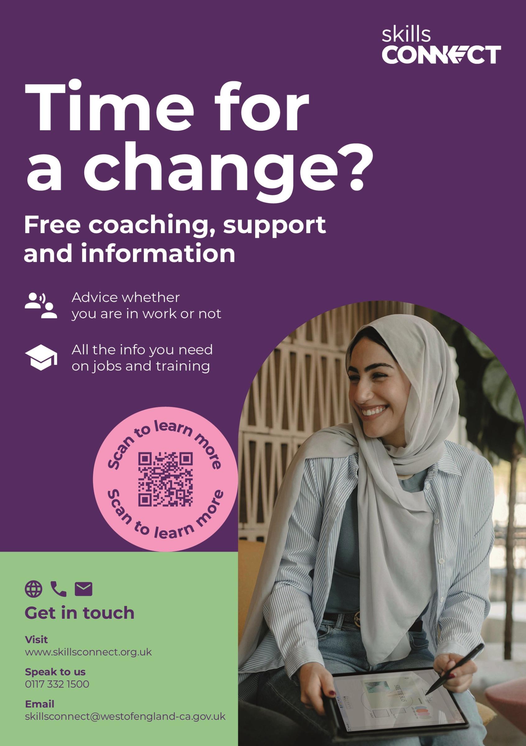 Skills Connect poster containing text in post